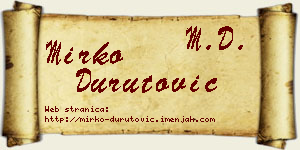 Mirko Durutović vizit kartica